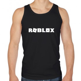 Мужская майка хлопок с принтом Roblox Logo в Курске, 100% хлопок |  | logo | roblox | лого | логотип | надпись | роблокс