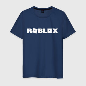 Мужская футболка хлопок с принтом Roblox Logo в Курске, 100% хлопок | прямой крой, круглый вырез горловины, длина до линии бедер, слегка спущенное плечо. | logo | roblox | лого | логотип | надпись | роблокс