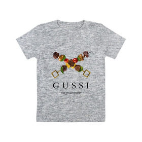 Детская футболка хлопок с принтом Gussi na mangale в Курске, 100% хлопок | круглый вырез горловины, полуприлегающий силуэт, длина до линии бедер | антибренд | гуси на мангале | стиль | юмор