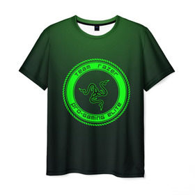Мужская футболка 3D с принтом RAZER в Курске, 100% полиэфир | прямой крой, круглый вырез горловины, длина до линии бедер | 101 | brand | company | gamer | green | logo | mamba | naga | player | razer | rzr | snake | бренд | железо | зеленый | змея | компания | лого | рейзер | софт