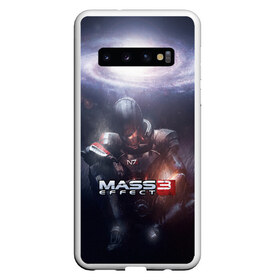 Чехол для Samsung Galaxy S10 с принтом MASS EFFECT 3 в Курске, Силикон | Область печати: задняя сторона чехла, без боковых панелей | amdromeda initiative | andromeda | game | gun | hemet | n7 | rifle | ryder | soldier | space | star | weapon