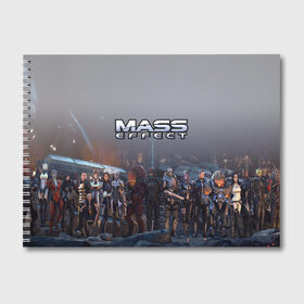 Альбом для рисования с принтом Mass Effect в Курске, 100% бумага
 | матовая бумага, плотность 200 мг. | amdromeda initiative | andromeda | game | gun | hemet | n7 | rifle | ryder | soldier | space | star | weapon