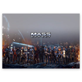 Поздравительная открытка с принтом Mass Effect в Курске, 100% бумага | плотность бумаги 280 г/м2, матовая, на обратной стороне линовка и место для марки
 | amdromeda initiative | andromeda | game | gun | hemet | n7 | rifle | ryder | soldier | space | star | weapon