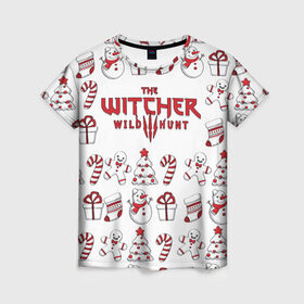 Женская футболка 3D с принтом The Witcher Новогодний в Курске, 100% полиэфир ( синтетическое хлопкоподобное полотно) | прямой крой, круглый вырез горловины, длина до линии бедер | wild hunt | арбалет | ведьмак 3 | геральт | год | дикая | магия | новый | охота | снег | цири