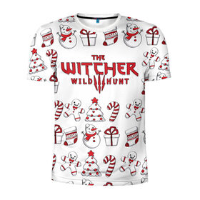 Мужская футболка 3D спортивная с принтом The Witcher Новогодний в Курске, 100% полиэстер с улучшенными характеристиками | приталенный силуэт, круглая горловина, широкие плечи, сужается к линии бедра | wild hunt | арбалет | ведьмак 3 | геральт | год | дикая | магия | новый | охота | снег | цири