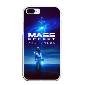 Чехол для iPhone 7Plus/8 Plus матовый с принтом MASS EFFECT ANDROMEDA в Курске, Силикон | Область печати: задняя сторона чехла, без боковых панелей | amdromeda initiative | andromeda | game | gun | hemet | n7 | rifle | ryder | soldier | space | star | weapon