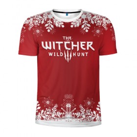 Мужская футболка 3D спортивная с принтом The Witcher Новогодний в Курске, 100% полиэстер с улучшенными характеристиками | приталенный силуэт, круглая горловина, широкие плечи, сужается к линии бедра | 