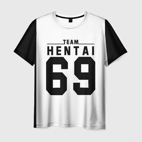 Мужская футболка 3D с принтом HENTAI TEAM в Курске, 100% полиэфир | прямой крой, круглый вырез горловины, длина до линии бедер | ahegao | anime | kodome | manga | senpai | аниме | анимэ | ахегао | кодоме | манга | меха | сенпай | юри | яой