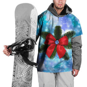 Накидка на куртку 3D с принтом Новогодний бантик в Курске, 100% полиэстер |  | christmas | cookie | gift | gingerbread | new | present | snow | snowflakes | three | xmas | year | год | ёлка | ель | новый | подарок | пряник | рождество | снег | снежинки | сюрприз