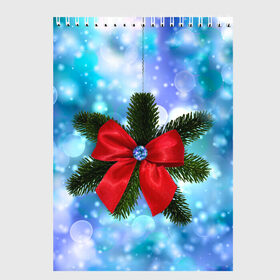 Скетчбук с принтом Новогодний бантик в Курске, 100% бумага
 | 48 листов, плотность листов — 100 г/м2, плотность картонной обложки — 250 г/м2. Листы скреплены сверху удобной пружинной спиралью | christmas | cookie | gift | gingerbread | new | present | snow | snowflakes | three | xmas | year | год | ёлка | ель | новый | подарок | пряник | рождество | снег | снежинки | сюрприз