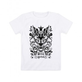 Детская футболка хлопок с принтом Дикая Лиса в Курске, 100% хлопок | круглый вырез горловины, полуприлегающий силуэт, длина до линии бедер | fox | siberia | wild | волк | животные | лиса | свобода | сибирь