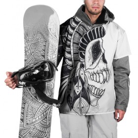Накидка на куртку 3D с принтом Индейский демон в Курске, 100% полиэстер |  | Тематика изображения на принте: indian | skeleton | skull | демон | индеец | перья | скелет | череп
