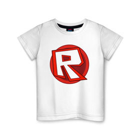 Детская футболка хлопок с принтом Roblox в Курске, 100% хлопок | круглый вырез горловины, полуприлегающий силуэт, длина до линии бедер | minecraft | roblox | игра | копатель | майнкрафт | роблокс