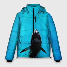 Мужская зимняя куртка 3D с принтом Акула на охоте в Курске, верх — 100% полиэстер; подкладка — 100% полиэстер; утеплитель — 100% полиэстер | длина ниже бедра, свободный силуэт Оверсайз. Есть воротник-стойка, отстегивающийся капюшон и ветрозащитная планка. 

Боковые карманы с листочкой на кнопках и внутренний карман на молнии. | акула | женщина | море | охота | рыба | хищник