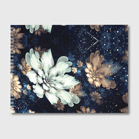 Альбом для рисования с принтом Космические цветы в Курске, 100% бумага
 | матовая бумага, плотность 200 мг. | белый | звезды | космос | цветок | цветы