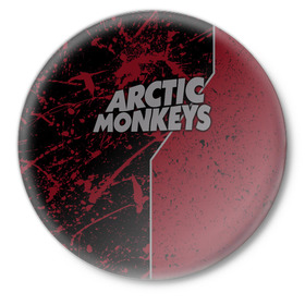 Значок с принтом Arctic Monkeys в Курске,  металл | круглая форма, металлическая застежка в виде булавки | британская | гараж | группа | инди рок | метал | ню | постпанк | психоделический | рок | хай грин | электроник