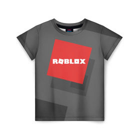Детская футболка 3D с принтом ROBLOX в Курске, 100% гипоаллергенный полиэфир | прямой крой, круглый вырез горловины, длина до линии бедер, чуть спущенное плечо, ткань немного тянется | block | lego | logo | minecraft | online | oof | quest | roblocks | roblockx | roblox | studio | блок | блоки | голова | игра | игры | квест | лего | лицо | лого | логотип | майнкрафт | онлайн | роблокс | символ | студия