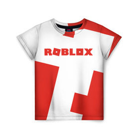 Детская футболка 3D с принтом ROBLOX Red в Курске, 100% гипоаллергенный полиэфир | прямой крой, круглый вырез горловины, длина до линии бедер, чуть спущенное плечо, ткань немного тянется | block | lego | logo | minecraft | online | oof | quest | roblocks | roblockx | roblox | studio | блок | блоки | голова | игра | игры | квест | лего | лицо | лого | логотип | майнкрафт | онлайн | роблокс | символ | студия