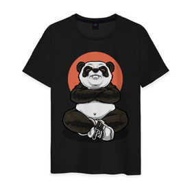 Мужская футболка хлопок с принтом Злая панда в Курске, 100% хлопок | прямой крой, круглый вырез горловины, длина до линии бедер, слегка спущенное плечо. | Тематика изображения на принте: 