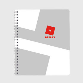 Тетрадь с принтом Roblox в Курске, 100% бумага | 48 листов, плотность листов — 60 г/м2, плотность картонной обложки — 250 г/м2. Листы скреплены сбоку удобной пружинной спиралью. Уголки страниц и обложки скругленные. Цвет линий — светло-серый
 | block | lego | logo | minecraft | online | oof | quest | roblocks | roblockx | roblox | studio | блок | блоки | голова | игра | игры | квест | лего | лицо | лого | логотип | майнкрафт | онлайн | роблокс | символ | студия