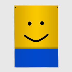 Постер с принтом ROBLOX NOOB Face в Курске, 100% бумага
 | бумага, плотность 150 мг. Матовая, но за счет высокого коэффициента гладкости имеет небольшой блеск и дает на свету блики, но в отличии от глянцевой бумаги не покрыта лаком | lego | logo | meme | memes | minecraft | oof | quest | roblocks | roblockx | roblox | studio | блок | блоки | голова | игра | игры | квест | лего | лицо | лого | логотип | майнкрафт | мем | мемы | онлайн | роблокс | студия