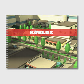 Альбом для рисования с принтом ROBLOX City в Курске, 100% бумага
 | матовая бумага, плотность 200 мг. | lego | logo | meme | memes | minecraft | oof | quest | roblocks | roblockx | roblox | studio | блок | блоки | голова | игра | игры | квест | лего | лицо | лого | логотип | майнкрафт | мем | мемы | онлайн | роблокс | студия