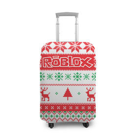 Чехол для чемодана 3D с принтом Новогодний Roblox в Курске, 86% полиэфир, 14% спандекс | двустороннее нанесение принта, прорези для ручек и колес | dynablocks | roblox | блоки | вселенная | герои | год | кубики | новый | роблокс | снег | снежинки | узор