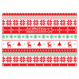Поздравительная открытка с принтом Новогодний Roblox в Курске, 100% бумага | плотность бумаги 280 г/м2, матовая, на обратной стороне линовка и место для марки
 | dynablocks | roblox | блоки | вселенная | герои | год | кубики | новый | роблокс | снег | снежинки | узор