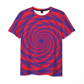 Мужская футболка 3D с принтом Абстрактный туннель в Курске, 100% полиэфир | прямой крой, круглый вырез горловины, длина до линии бедер | 