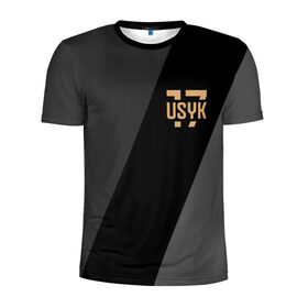 Мужская футболка 3D спортивная с принтом USYK 17 в Курске, 100% полиэстер с улучшенными характеристиками | приталенный силуэт, круглая горловина, широкие плечи, сужается к линии бедра | Тематика изображения на принте: 