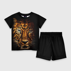 Детский костюм с шортами 3D с принтом Ягуар в Курске,  |  | Тематика изображения на принте: гепард | кошка | леопард | охотник | тигр | хищник | ягуар