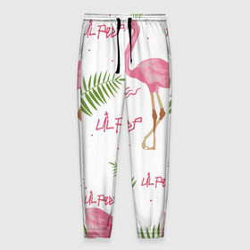 Мужские брюки 3D с принтом Lil Peep pink flamingo в Курске, 100% полиэстер | манжеты по низу, эластичный пояс регулируется шнурком, по бокам два кармана без застежек, внутренняя часть кармана из мелкой сетки | benz truck | girls. pink | gustav hr | hip hop | lil | lil peep | peep | rap | лил | лилпип | листья | пальма | пальмы | пип | розовый | рэп | фламинго | хип хоп | эмо | эмо реп