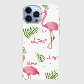 Чехол для iPhone 13 Pro Max с принтом Lil Peep pink flamingo в Курске,  |  | Тематика изображения на принте: benz truck | girls. pink | gustav hr | hip hop | lil | lil peep | peep | rap | лил | лилпип | листья | пальма | пальмы | пип | розовый | рэп | фламинго | хип хоп | эмо | эмо реп