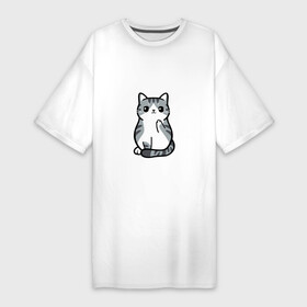 Платье-футболка хлопок с принтом I Dont Give A Meow в Курске,  |  | дерзкий | дикий | кот | котенок | котик | котэ | кошечка | лапочка | милашка | милота | милый | мимими | мяу | полосатый