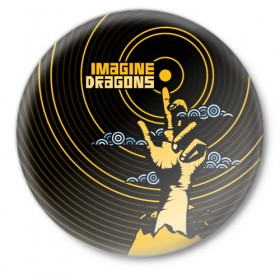 Значок с принтом Imagine Dragons в Курске,  металл | круглая форма, металлическая застежка в виде булавки | imagine dragons | imagine dragons origins | имэджн драгонз | рок
