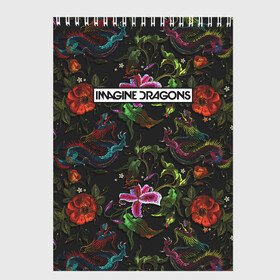 Скетчбук с принтом Imagine Dragons Ink в Курске, 100% бумага
 | 48 листов, плотность листов — 100 г/м2, плотность картонной обложки — 250 г/м2. Листы скреплены сверху удобной пружинной спиралью | imagine dragons | imagine dragons origins | имэджн драгонз | рок