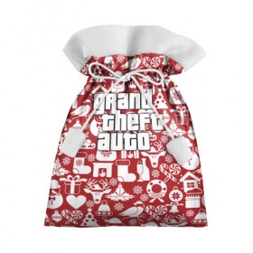 Подарочный 3D мешок с принтом Новогодний Grand Theft Auto в Курске, 100% полиэстер | Размер: 29*39 см | 