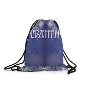 Рюкзак-мешок 3D с принтом Новогодний Led Zeppelin в Курске, 100% полиэстер | плотность ткани — 200 г/м2, размер — 35 х 45 см; лямки — толстые шнурки, застежка на шнуровке, без карманов и подкладки | 