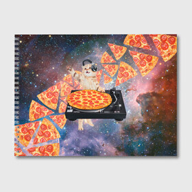 Альбом для рисования с принтом Кот Диджей в Курске, 100% бумага
 | матовая бумага, плотность 200 мг. | cat | cosmos | dj | fast | fastfood | food | meme | party | pizza | space | вечеринка | диджей | еда | космос | кошак | кошка | мем | пицца | фастфуд