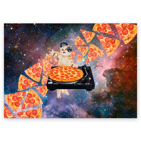 Поздравительная открытка с принтом Кот Диджей в Курске, 100% бумага | плотность бумаги 280 г/м2, матовая, на обратной стороне линовка и место для марки
 | cat | cosmos | dj | fast | fastfood | food | meme | party | pizza | space | вечеринка | диджей | еда | космос | кошак | кошка | мем | пицца | фастфуд