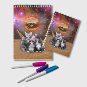 Блокнот с принтом Египетские Коты в Курске, 100% бумага | 48 листов, плотность листов — 60 г/м2, плотность картонной обложки — 250 г/м2. Листы скреплены удобной пружинной спиралью. Цвет линий — светло-серый
 | Тематика изображения на принте: cat | cosmos | egypt | fast | fastfood | food | meme | party | space | вечеринка | египет | еда | иллюминаты | космос | кошак | кошка | масоны | мем | песок | пирамиды | пицца | пустыня | фастфуд