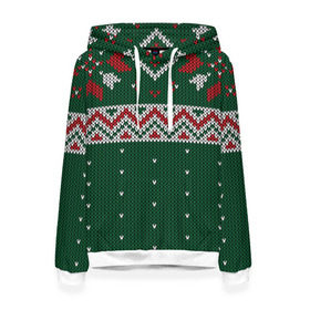 Женская толстовка 3D с принтом Ugly Sweater в Курске, 100% полиэстер  | двухслойный капюшон со шнурком для регулировки, мягкие манжеты на рукавах и по низу толстовки, спереди карман-кенгуру с мягким внутренним слоем. | 