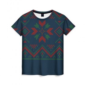 Женская футболка 3D с принтом Ugly Sweater в Курске, 100% полиэфир ( синтетическое хлопкоподобное полотно) | прямой крой, круглый вырез горловины, длина до линии бедер | 