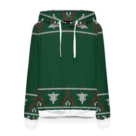 Женская толстовка 3D с принтом Ugly Sweater в Курске, 100% полиэстер  | двухслойный капюшон со шнурком для регулировки, мягкие манжеты на рукавах и по низу толстовки, спереди карман-кенгуру с мягким внутренним слоем. | 