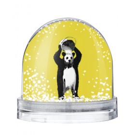 Водяной шар с принтом панда в Курске, Пластик | Изображение внутри шара печатается на глянцевой фотобумаге с двух сторон | арт | краска | медведь | панда