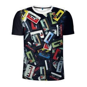 Мужская футболка 3D спортивная с принтом 90-е в Курске, 100% полиэстер с улучшенными характеристиками | приталенный силуэт, круглая горловина, широкие плечи, сужается к линии бедра | Тематика изображения на принте: music | детство | кассета | молодость | музыка | перестройка | ретро | ссср