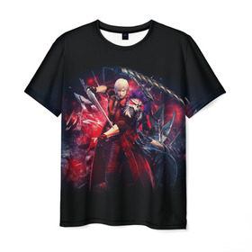 Мужская футболка 3D с принтом Devil May Cry в Курске, 100% полиэфир | прямой крой, круглый вырез горловины, длина до линии бедер | devilmaycry | dmc