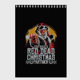 Скетчбук с принтом Red Dead Christmas в Курске, 100% бумага
 | 48 листов, плотность листов — 100 г/м2, плотность картонной обложки — 250 г/м2. Листы скреплены сверху удобной пружинной спиралью | christmas | dead | gamer | john | marston | new | rdr | red | redemption | rockstar | shooter | western | xmas | year | вестерн | джон | марстон | рождество | шутер