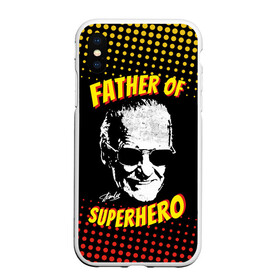 Чехол для iPhone XS Max матовый с принтом Stan Lee Father of Superhero в Курске, Силикон | Область печати: задняя сторона чехла, без боковых панелей | avengers | father | hero | hulk | iron | lee | man | stan | stan lee | stanlee | superhero | thor | анти | герой | железный | комиксы | лии | мстители | отец | стен | стенли | стэн ли | супер | супергероев | тор | халк | человек