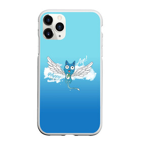Чехол для iPhone 11 Pro матовый с принтом Happy Aye! (Fairy Tail) в Курске, Силикон |  | anime | blue | cat | fairy tail | happy | аниме | кот | кошка | синий | хвост феи | хэппи